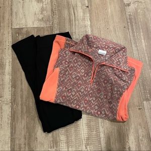 Women’s Columbia Fleece Pullover and Fleece lined Leggings